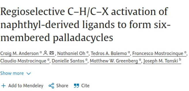 Regioselective C-H/C-X Activation of Naphthyl-Derived Ligands to Form Six-Membered Palladacycles